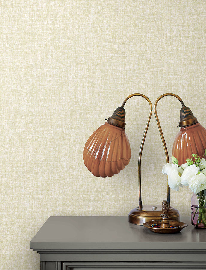 halliday-taupe-faux-linen-wallpaper-york-wallcoverings-4144-9109 - York Wallpaper Wallpaper
