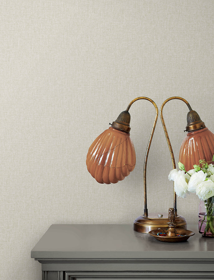 halliday-pearl-faux-linen-wallpaper-york-wallcoverings-4144-9112 - York Wallpaper Wallpaper
