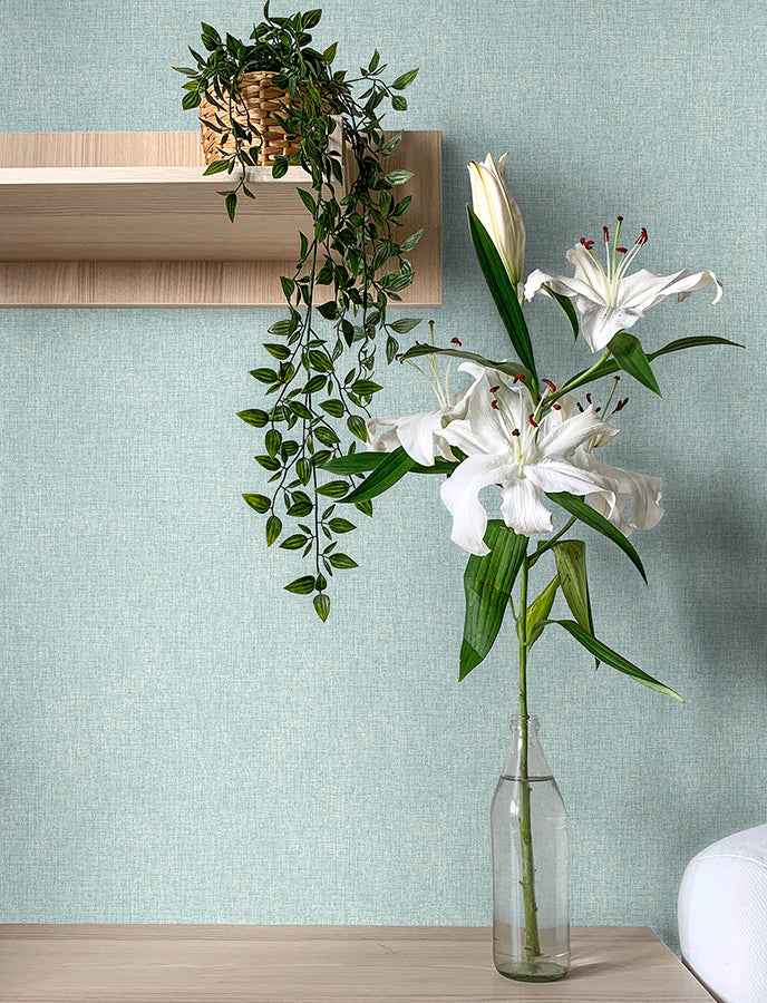 buxton-light-blue-faux-weave-wallpaper-york-wallcoverings-4144-9122 - York Wallcoverings Wallpaper