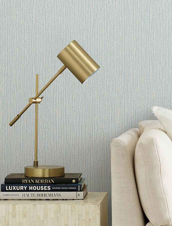 bowman-light-blue-faux-linen-wallpaper-york-wallcoverings-4144-9153 - York Wallcoverings Wallpaper