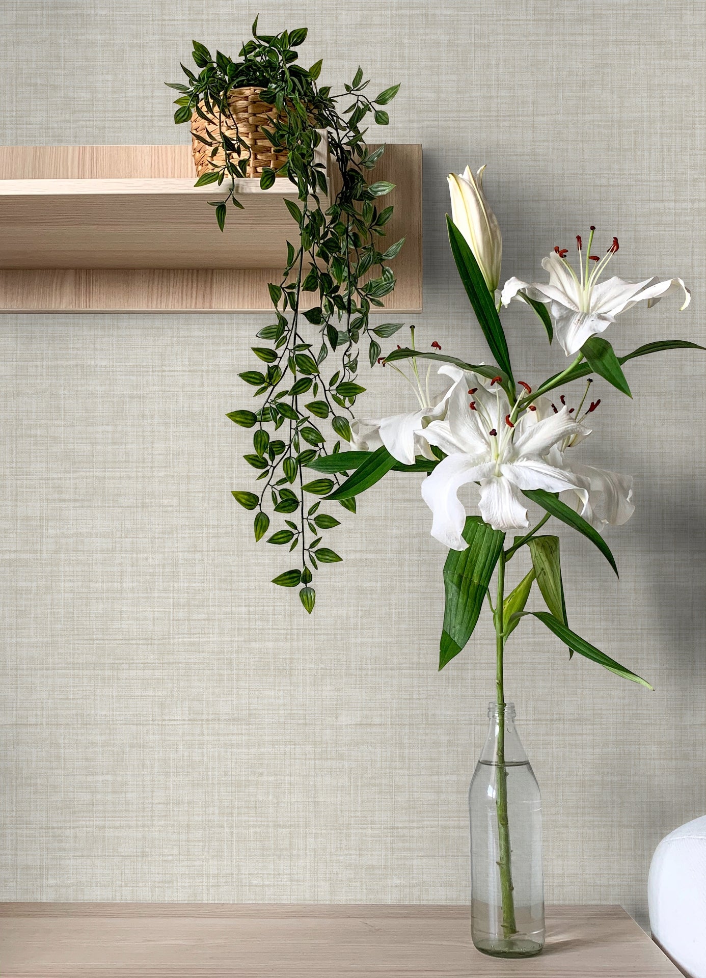 tuckernuck-neutral-faux-linen-wallpaper-york-wallcoverings-4157-24273 - York Wallpaper Wallpaper