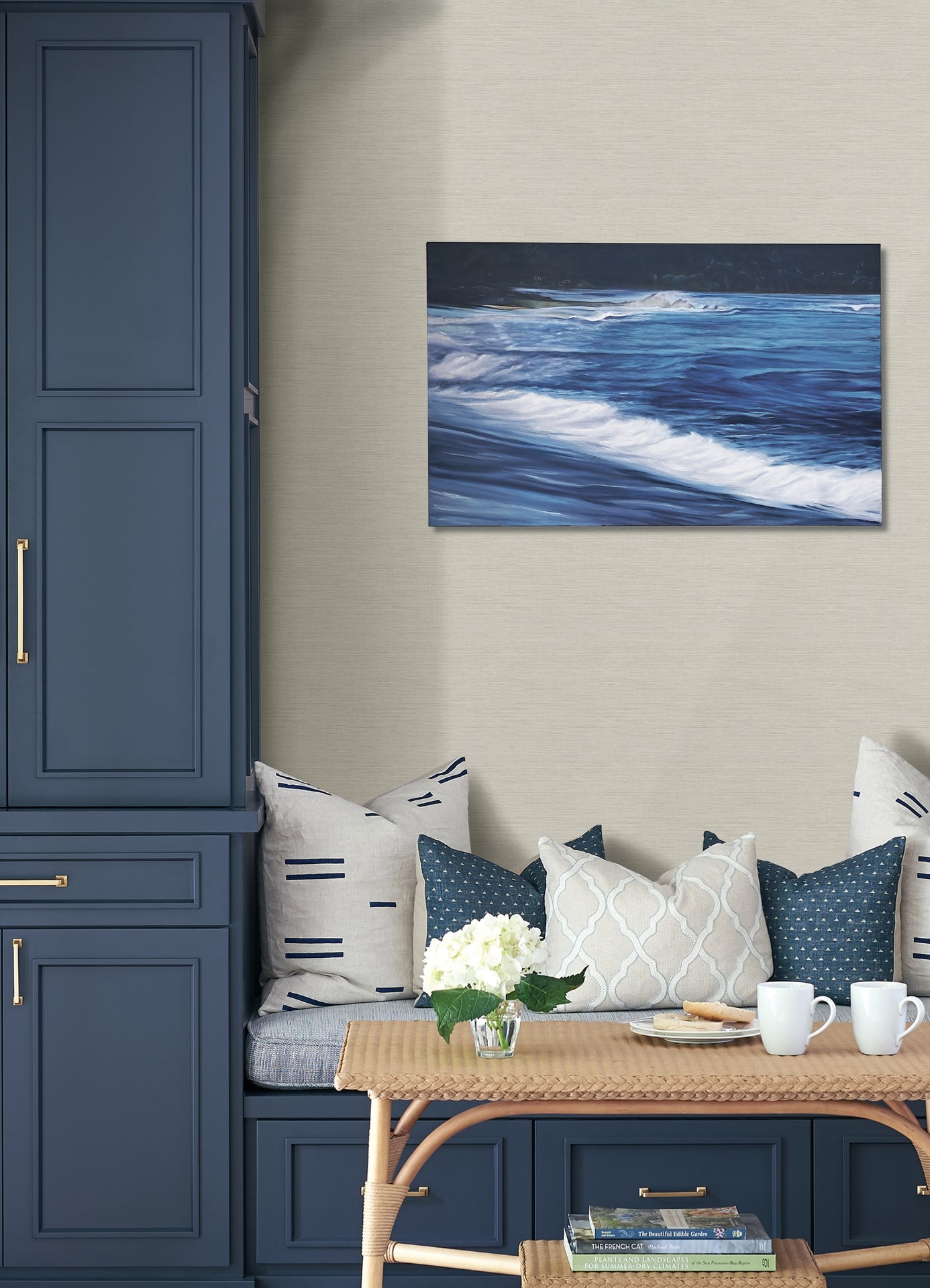 agave-off-white-faux-grasscloth-wallpaper-york-wallcoverings-4157-24281 - York Wallcoverings Wallpaper