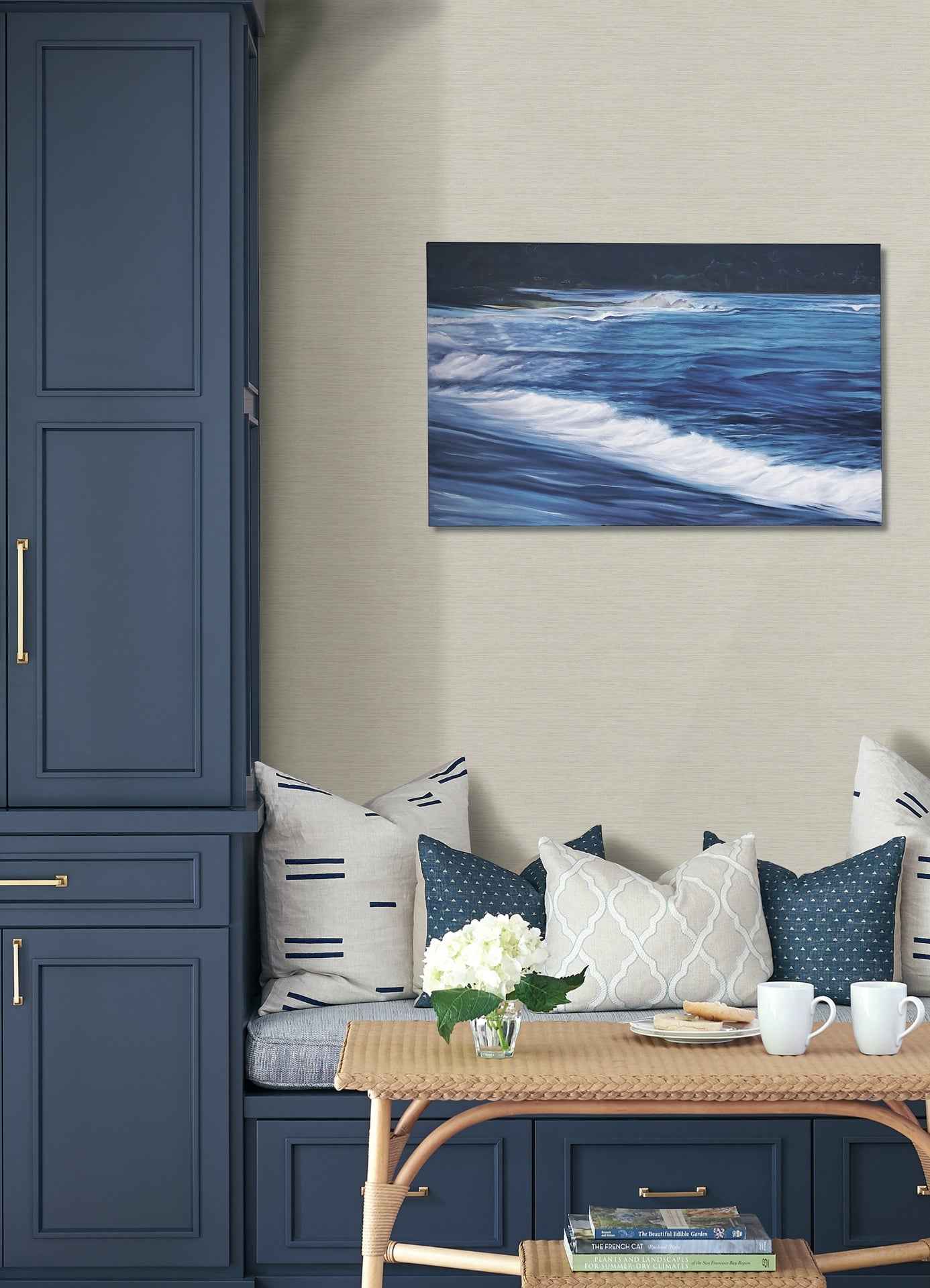 Agave Off-White Faux Grasscloth Wallpaper - York Wallcoverings - 4157-24281 - York Wallcoverings Wallpaper