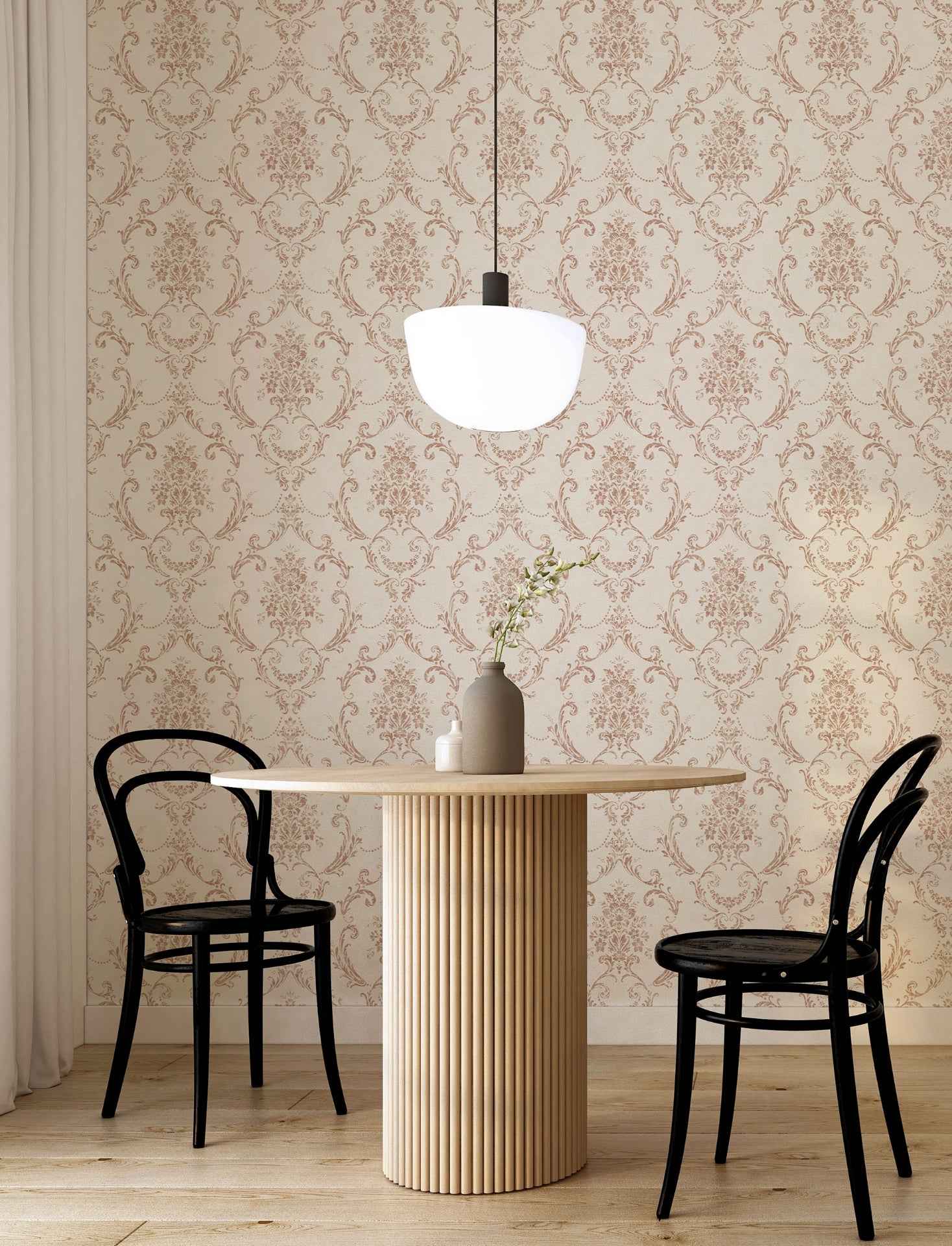 Glenda Copper Floral Damask Wallpaper - York Wallcoverings - 4157-25041 - York Wallcoverings Wallpaper