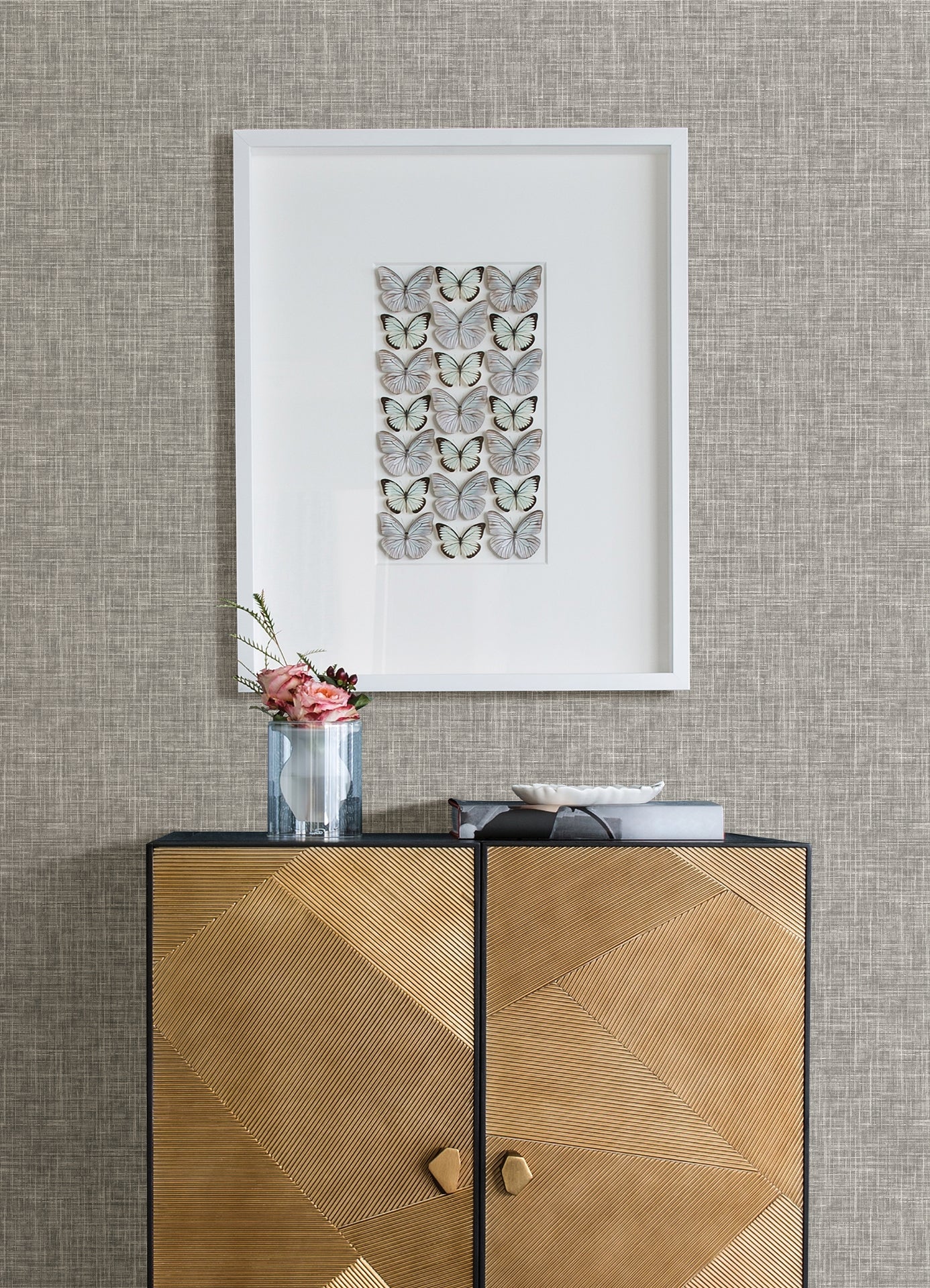 emerson-grey-linen-wallpaper-york-wallcoverings-4157-26354 - York Wallcoverings Wallpaper