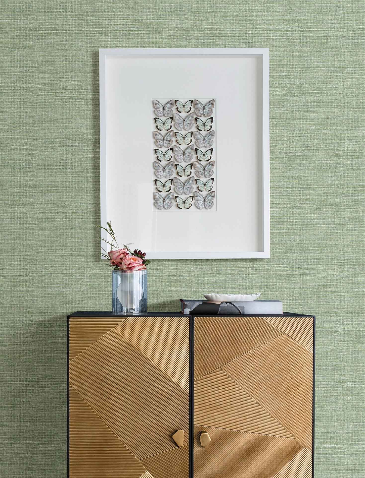 Exhale Light Green Faux Grasscloth Wallpaper - York Wallcoverings - 4157-26457 - York Wallcoverings Wallpaper