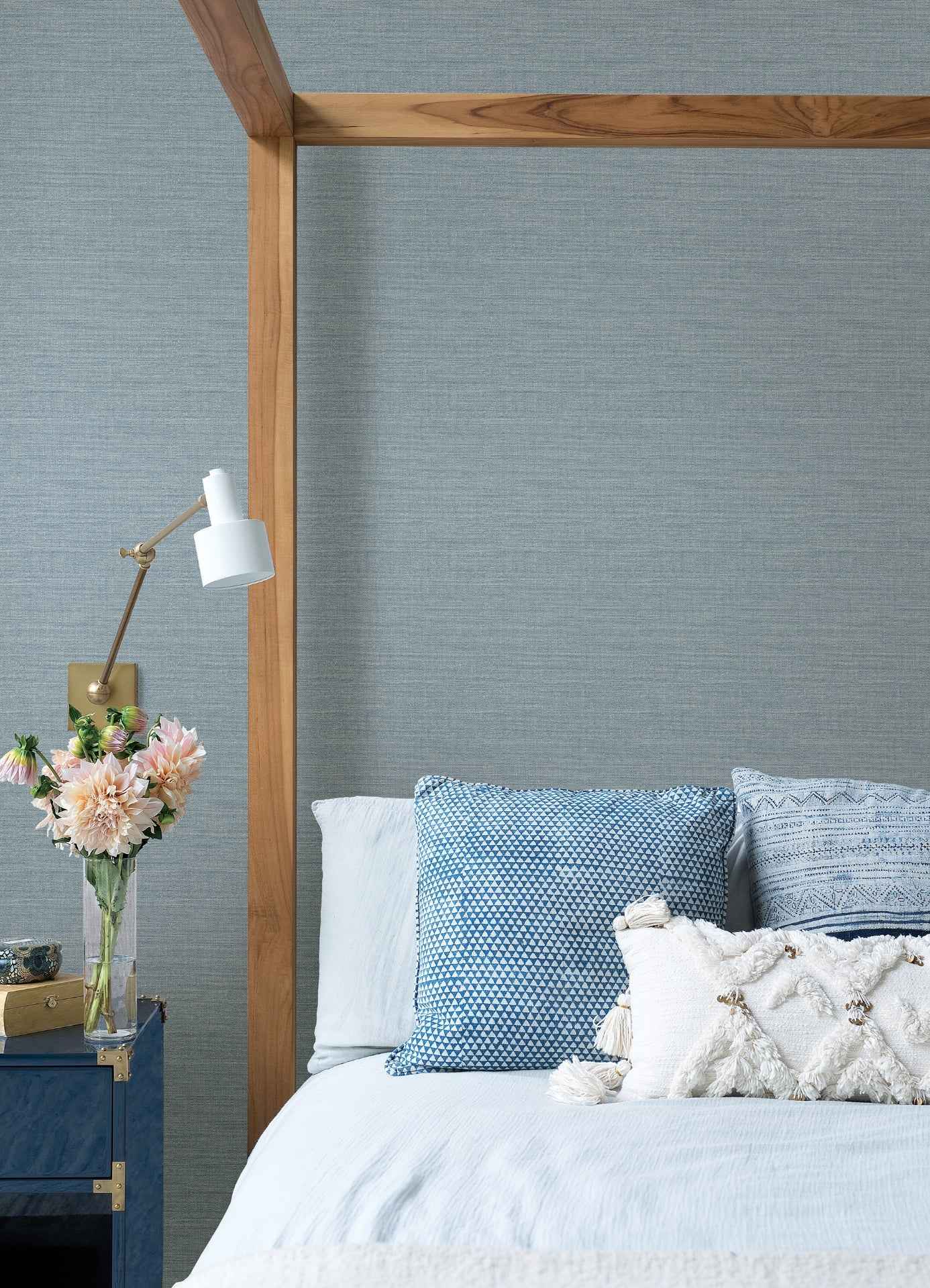 Agave Slate Faux Grasscloth Wallpaper - York Wallcoverings - 4157-26497 - York Wallcoverings Wallpaper