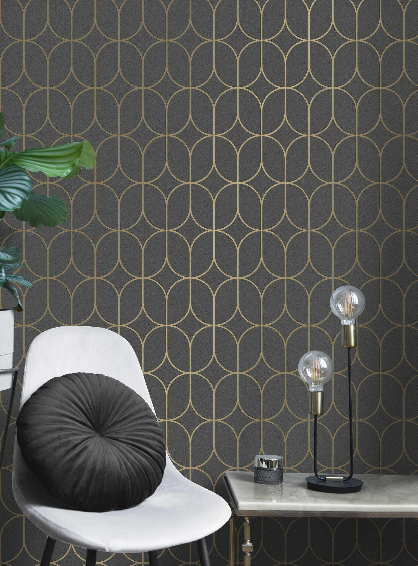 raye-charcoal-rosco-trellis-wallpaper-york-wallcoverings-4157-42804 - York Wallcoverings Wallpaper
