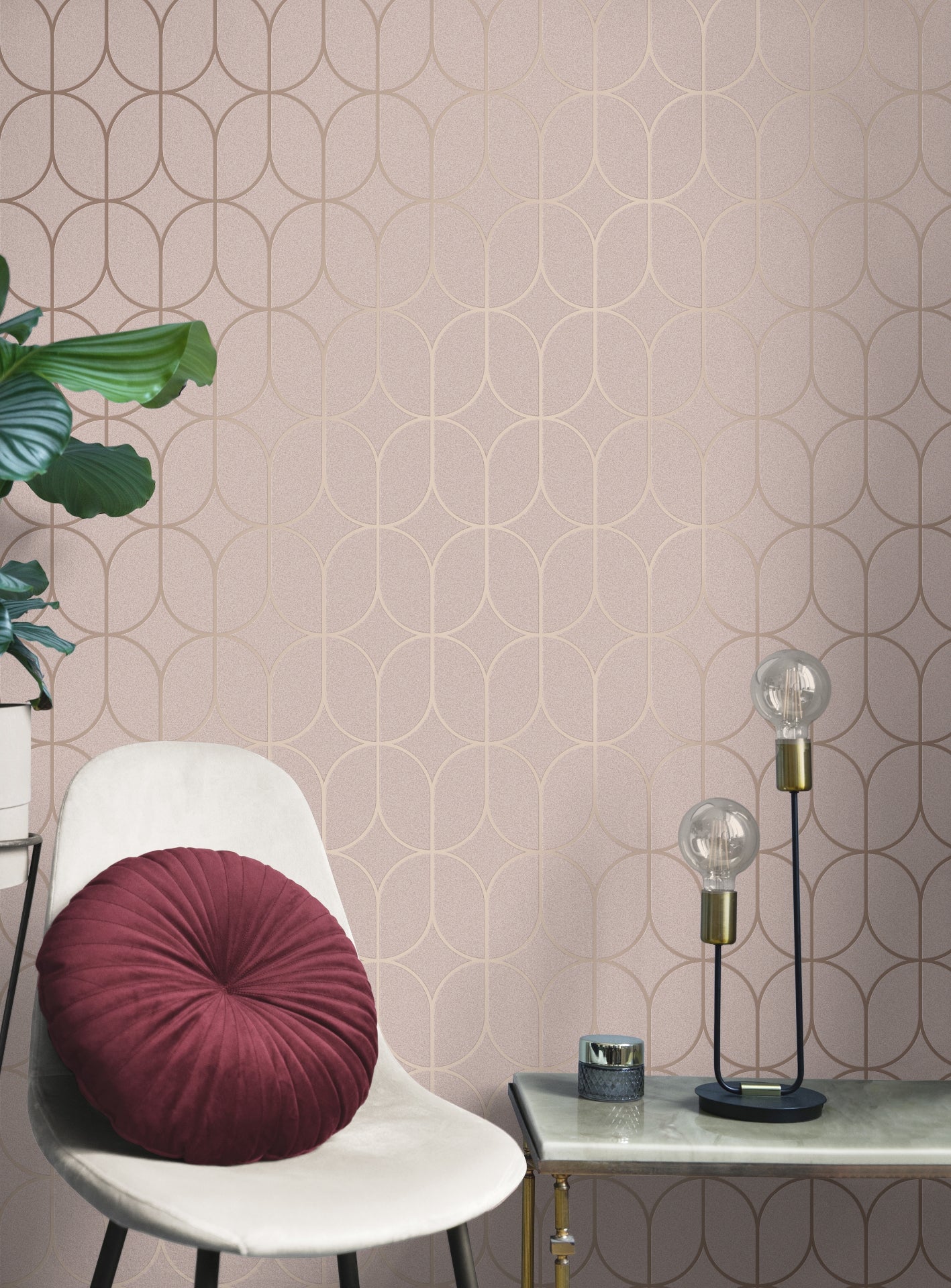 raye-pink-rosco-trellis-wallpaper-york-wallcoverings-4157-42805 - York Wallcoverings Wallpaper