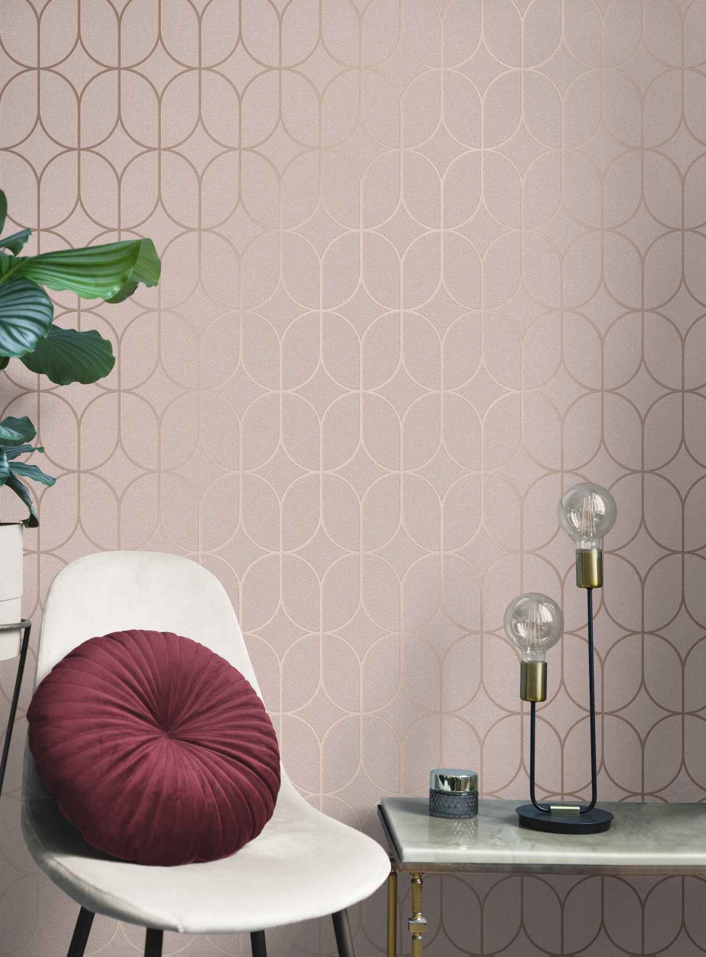Raye Pink Rosco Trellis Wallpaper - York Wallcoverings - 4157-42805 - York Wallcoverings Wallpaper