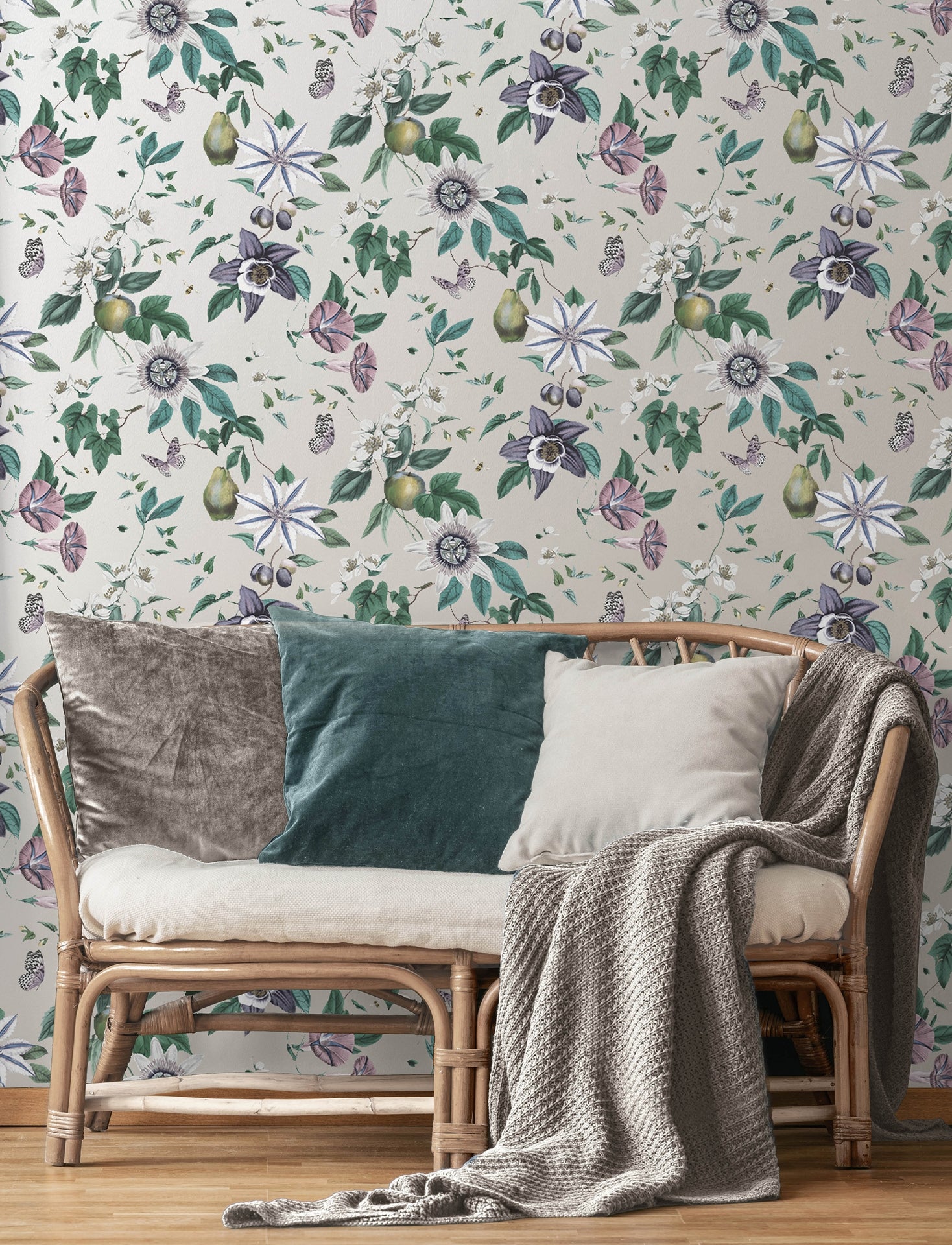 sierra-silver-floral-wallpaper-york-wallcoverings-4157-43059 - York Wallcoverings Papel pintado