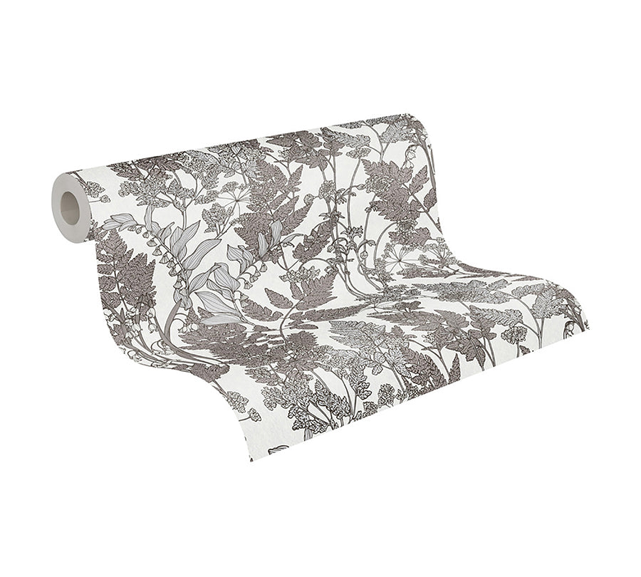 ayla-light-grey-wildflowers-wallpaper-york-wallcoverings-as377521 - York Wallcoverings Wallpaper
