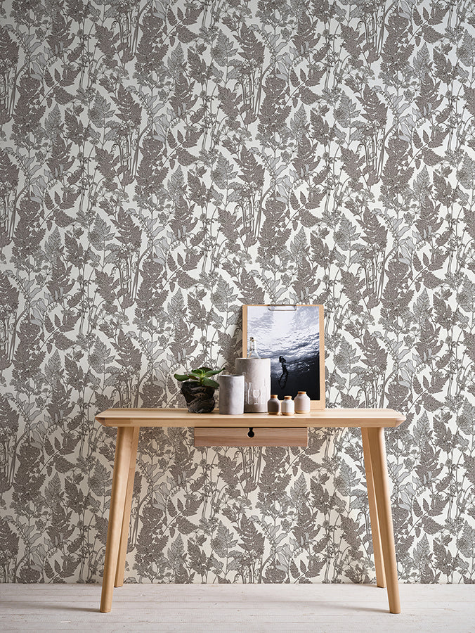 ayla-light-grey-wildflowers-wallpaper-york-wallcoverings-as377521 - York Wallcoverings Wallpaper