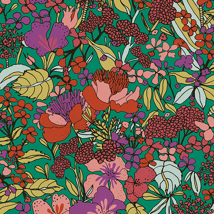 zetta-multicolor-floral-riot-wallpaper-york-wallcoverings-as377561 - York Wallcoverings Wallpaper