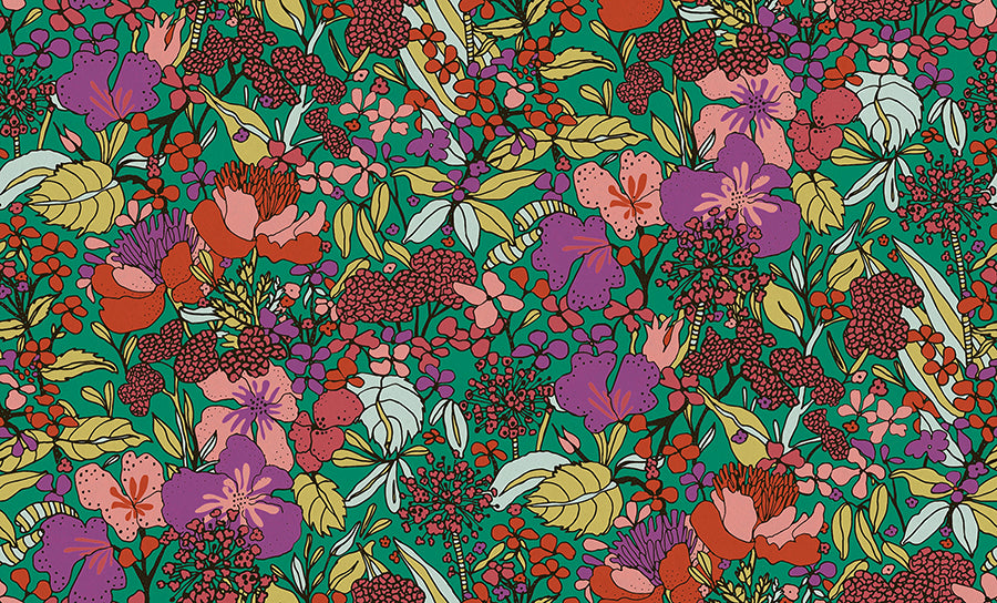 zetta-multicolor-floral-riot-wallpaper-york-wallcoverings-as377561 - York Wallcoverings Wallpaper
