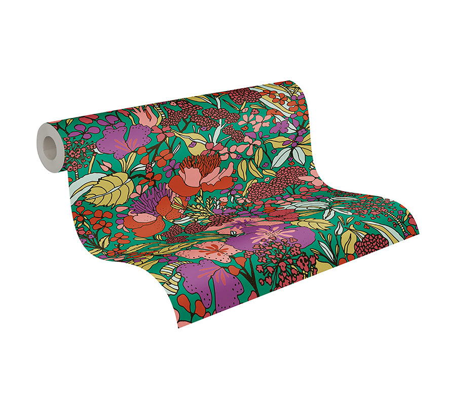 zetta-multicolor-floral-riot-wallpaper-york-wallcoverings-as377561 - York Wallcoverings Wallpaper