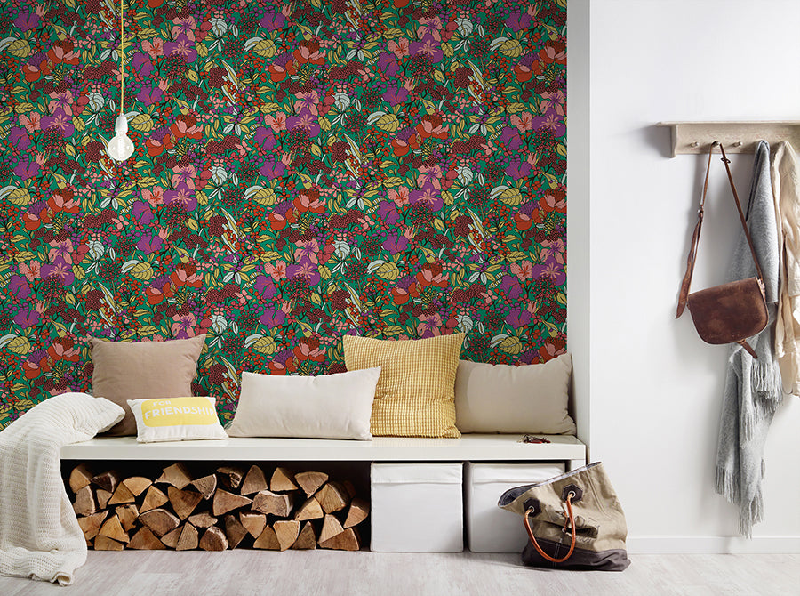zetta-multicolor-floral-riot-wallpaper-york-wallcoverings-as377561 - York Wallcoverings Wallpaper