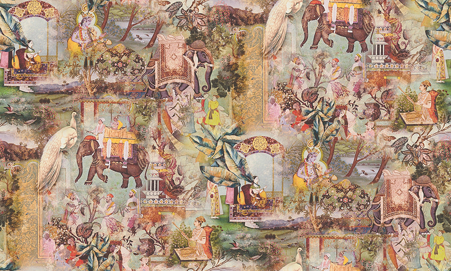 fenmore-olive-indian-safari-wallpaper-york-wallcoverings-as381734 - York Wallcoverings Wallpaper