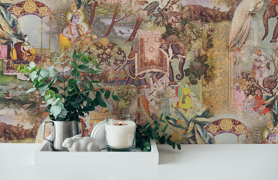 fenmore-olive-indian-safari-wallpaper-york-wallcoverings-as381734 - York Wallcoverings Wallpaper