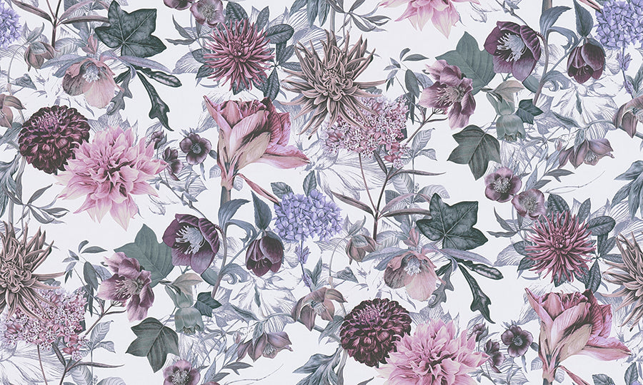 althea-lavender-flower-garden-wallpaper-york-wallcoverings-as381752 - York Wallcoverings Wallpaper