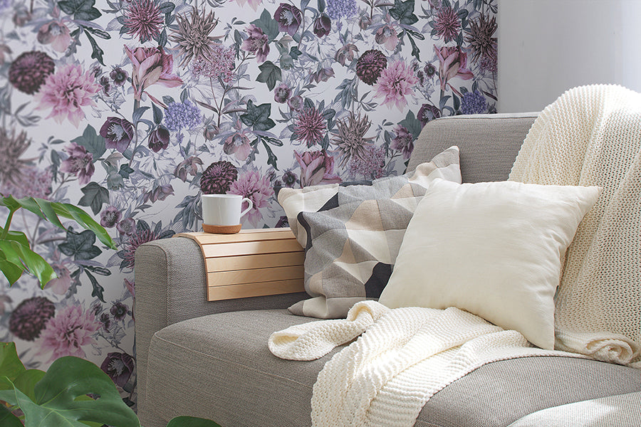 althea-lavender-flower-garden-wallpaper-york-wallcoverings-as381752 - York Wallcoverings Wallpaper