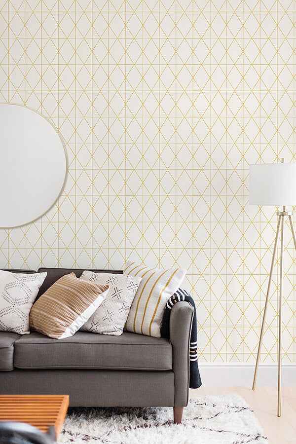 Lennon Gold Geo Peel & Stick Wallpaper - York Wallcoverings - MS6138 - York Wallcoverings Wallpaper