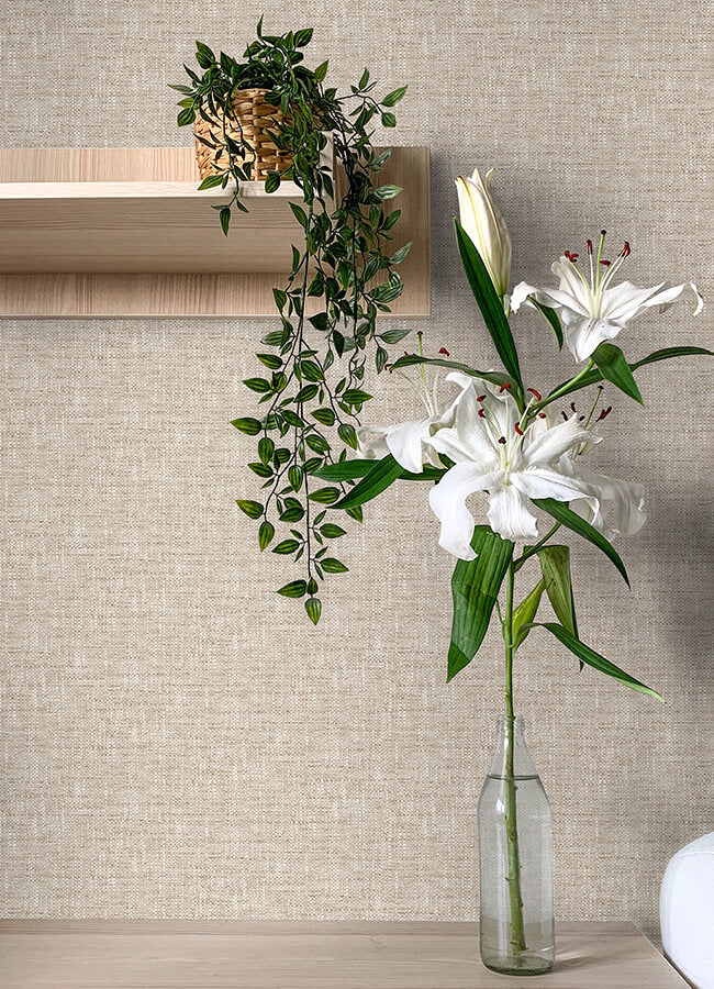 tan-poplin-peel-and-stick-wallpaper-york-wallcoverings-nus5002 - York Wallcoverings Wallpaper