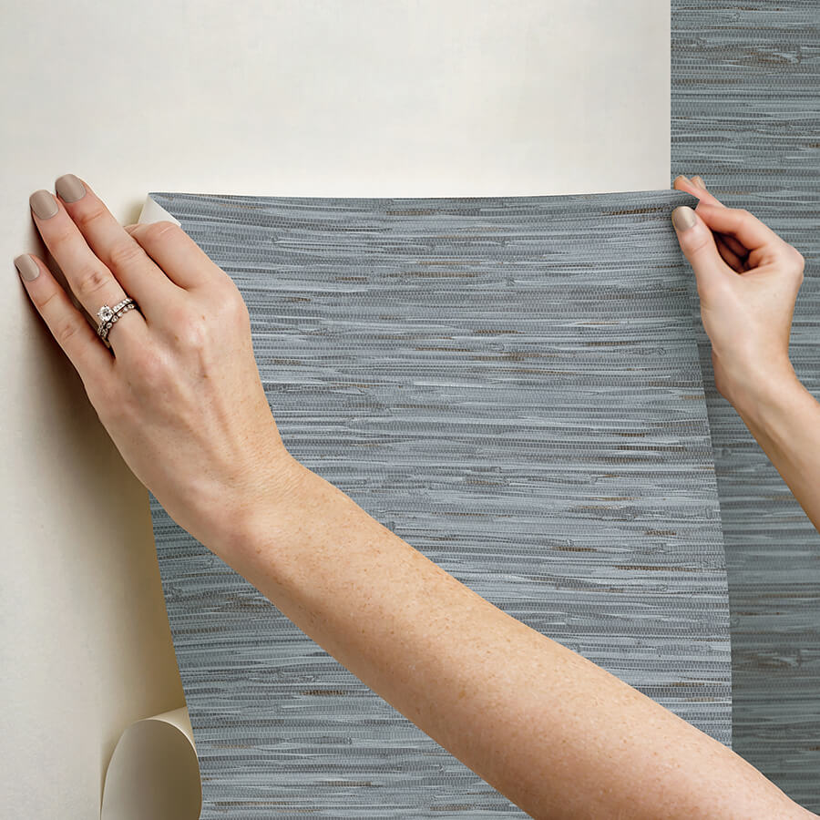 blue-grassweave-peel-and-stick-wallpaper-york-wallcoverings-nus4991 - York Wallcoverings Wallpaper