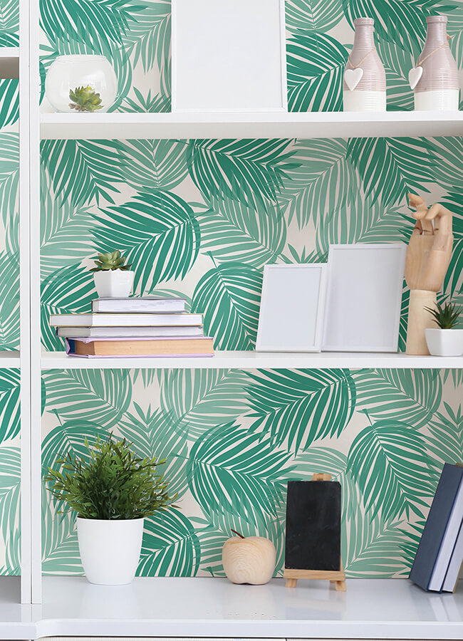 palm-leaf-stay-palm-leaf-peel-and-stick-wallpaper-york-wallcoverings-pp4697 - York Wallcoverings Wallpaper