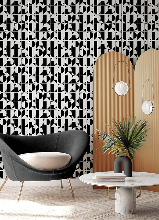 black-rudeco-peel-and-stick-wallpaper-york-wallcoverings-rps6139 - York Wallcoverings Wallpaper