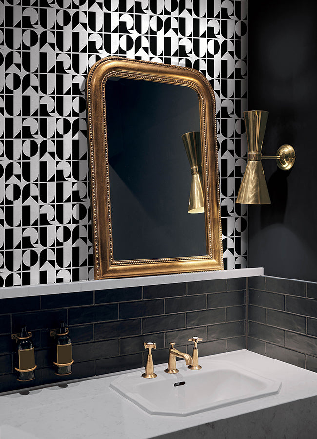 black-rudeco-peel-and-stick-wallpaper-york-wallcoverings-rps6139 - York Wallcoverings Wallpaper