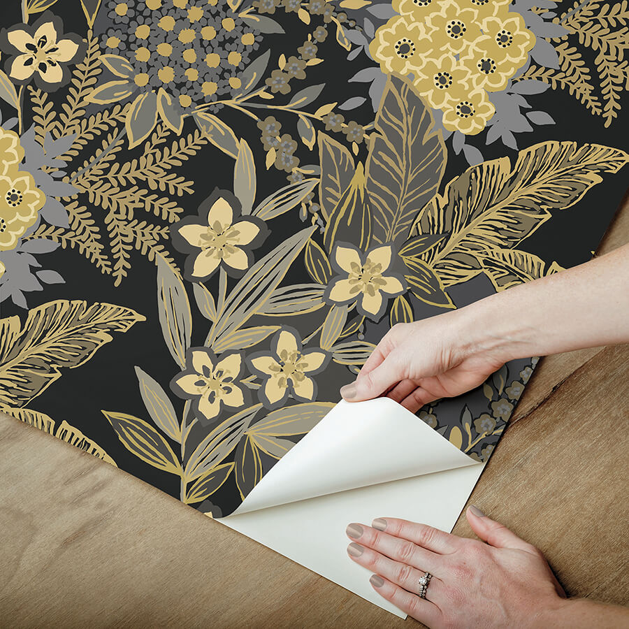 black-rujardin-peel-and-stick-wallpaper-york-wallcoverings-rps6146 - York Wallcoverings Wallpaper