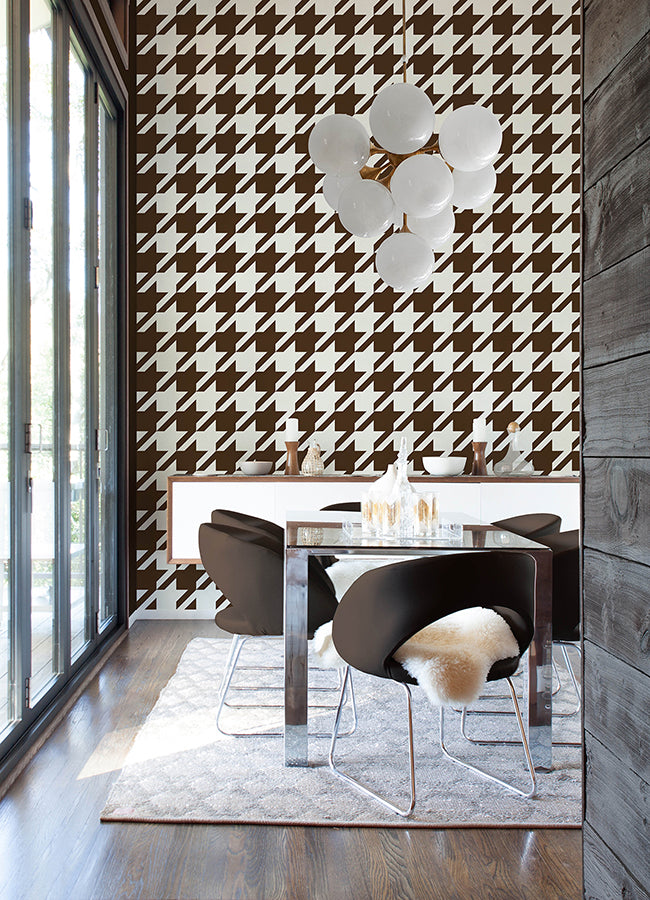 brown-ruhoundstooth-peel-and-stick-wallpaper-york-wallcoverings-rps6148 - York Wallcoverings Wallpaper