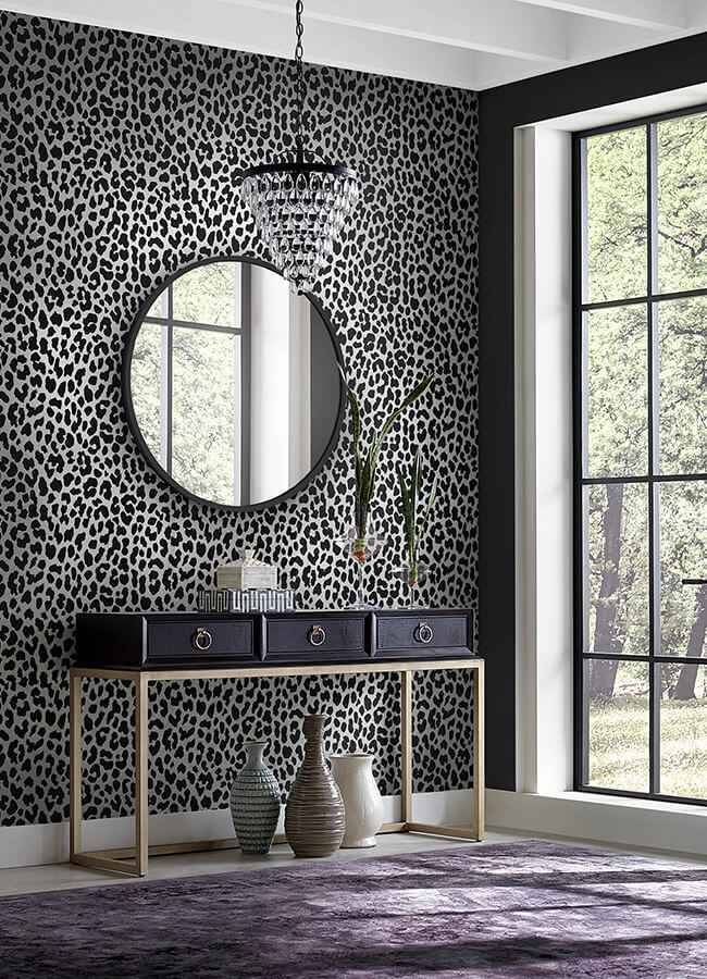 RuLeopard Black Peel & Stick Wallpaper - York Wallcoverings - RPS6150 - York Wallcoverings Wallpaper