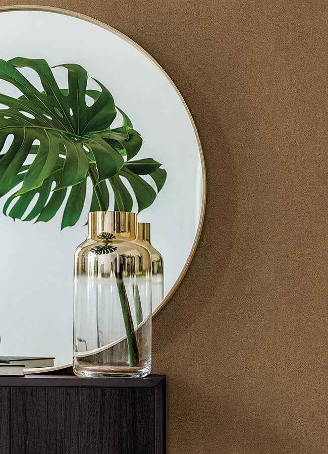 RuSuede Khaki Peel & Stick Wallpaper - York Wallcoverings - RPS6152 - York Wallcoverings Wallpaper