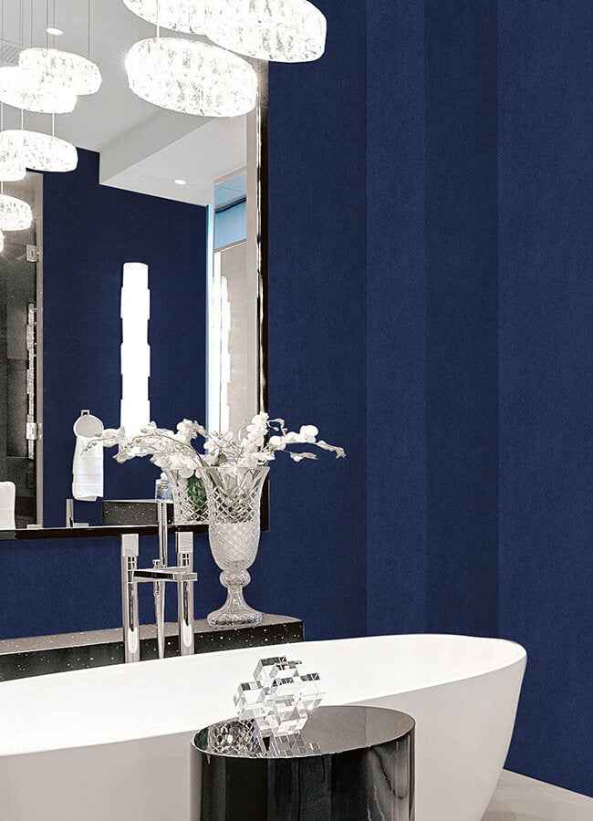 Azure Blue Rusuede Peel and Stick Wallpaper - York Wallcoverings - RPS6154 - York Wallcoverings Wallpaper