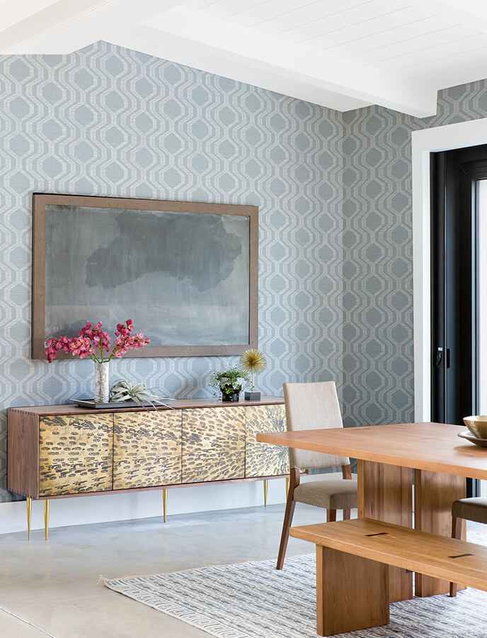 burton-pewter-modern-ogee-wallpaper-york-wallcoverings-4141-27101 - York Wallcoverings Wallpaper