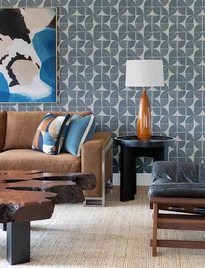 baxter-denim-semicircle-mosaic-wallpaper-york-wallcoverings-4141-27112 - York Wallcoverings Wallpaper