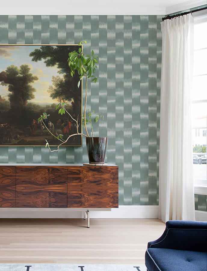 baldwin-teal-shibori-stripe-wallpaper-york-wallcoverings-4141-27116 - York Wallcoverings Wallpaper