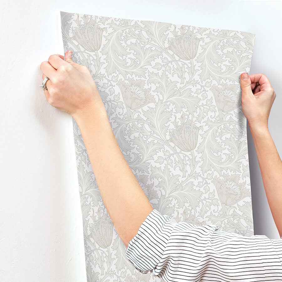 Anemone Dove Floral Trail Wallpaper - York Wallcoverings - 4153-82001 - York Wallcoverings Wallpaper