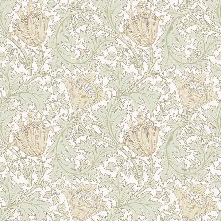 Anemone Light Green Floral Trail Wallpaper - York Wallcoverings - 4153-82002