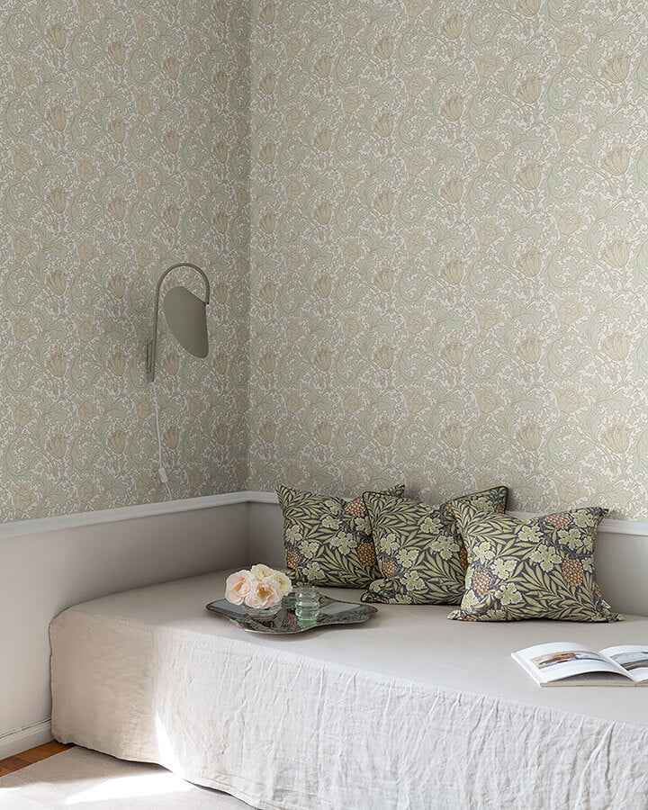 Anemone Light Green Floral Trail Wallpaper - York Wallcoverings - 4153-82002 - York Wallcoverings Wallpaper