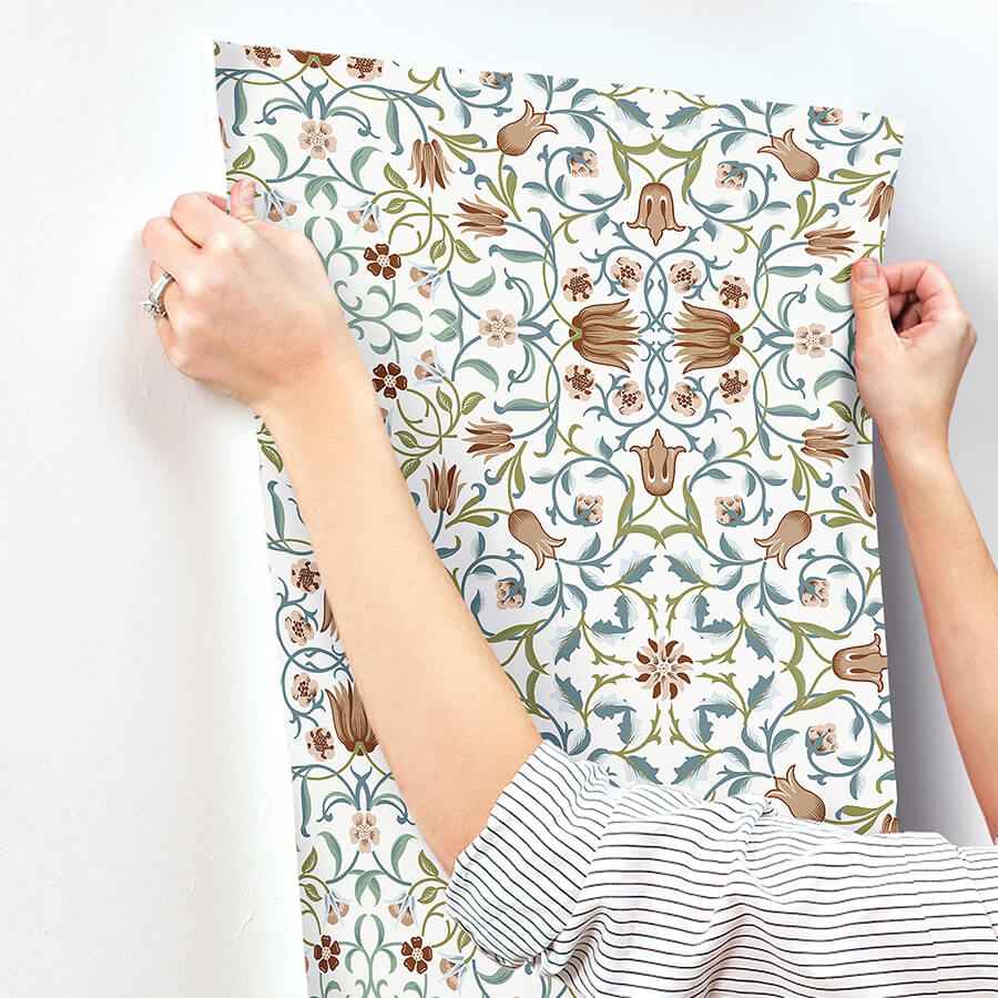 No 1 Holland Park Red Floral Wallpaper - York Wallcoverings - 4153-82007 - York Wallcoverings Wallpaper