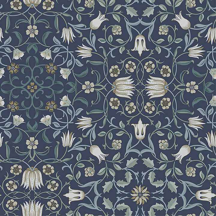 No 1 Holland Park Blue Floral Wallpaper - York Wallcoverings - 4153-82009 - York Wallcoverings Wallpaper