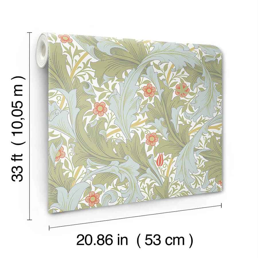 Granville Olive Leafy Vine Wallpaper - York Wallcoverings - 4153-82012 - York Wallcoverings Wallpaper