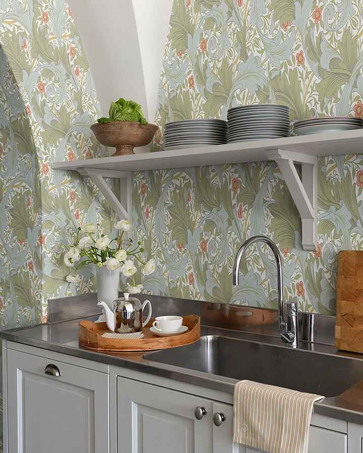 Granville Olive Leafy Vine Wallpaper - York Wallcoverings - 4153-82012