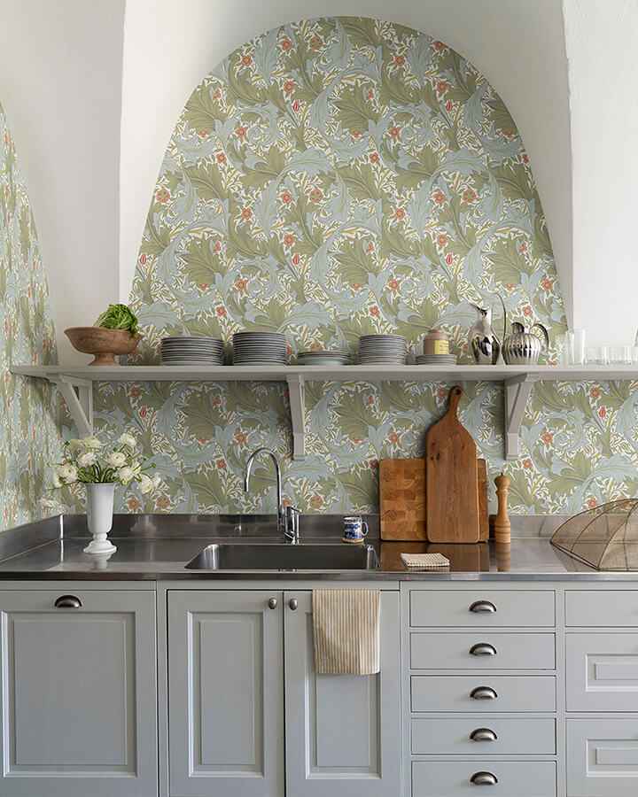 Granville Olive Leafy Vine Wallpaper - York Wallcoverings - 4153-82012 - York Wallcoverings Wallpaper