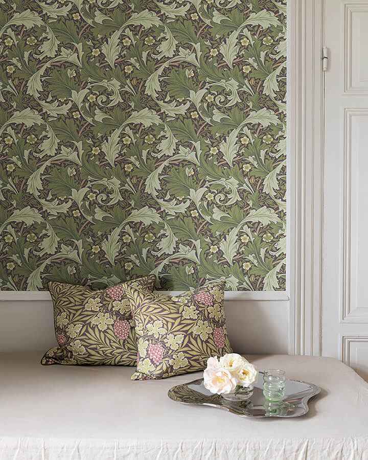Granville Plum Leafy Vine Wallpaper - York Wallcoverings - 4153-82013 - York Wallcoverings Wallpaper