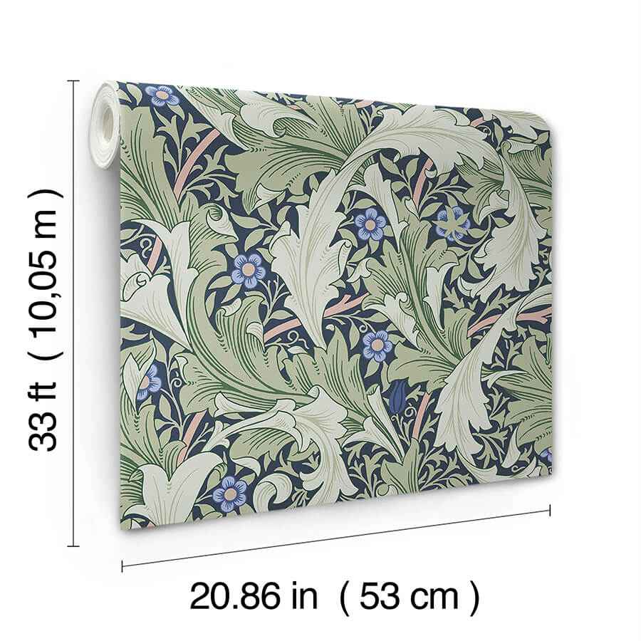 Granville Green Leafy Vine Wallpaper - York Wallcoverings - 4153-82014 - York Wallcoverings Wallpaper