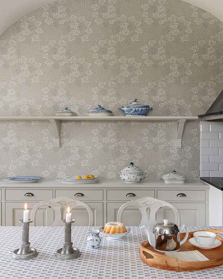 Vine Light Grey Woodland Fruits Wallpaper - York Wallcoverings - 4153-82017 - York Wallcoverings Wallpaper